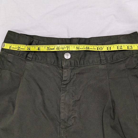 Edwin Isla Juniper olive green pleated wide leg barrel pants size 26 (size 2/4) - Picture 6 of 13